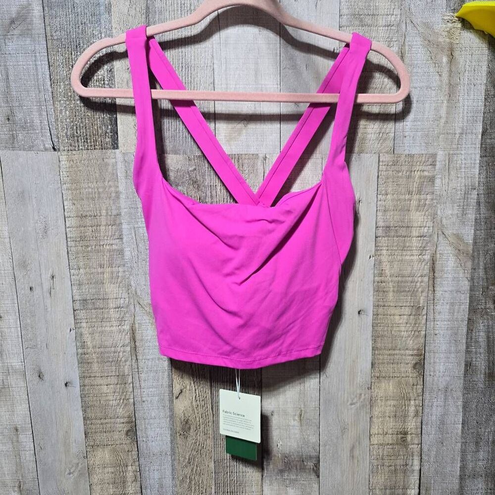 Halara SoftlyZero Airy Backless Sports Bra XL NWT Fuschia Fedora Gym Workout - Picture 2 of 7